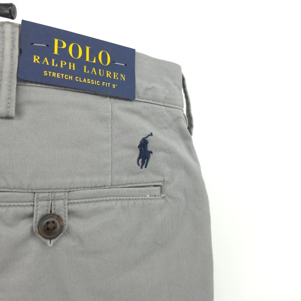 Polo Ralph Lauren Mens Shorts Cotton Grey 44B Stretch Classic‎ Fit 9 Inch Inseam